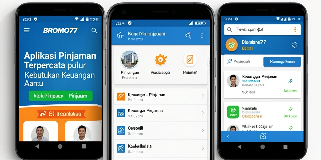 Tampilan antarmuka aplikasi BROMO77 yang sederhana dan mudah digunakan.