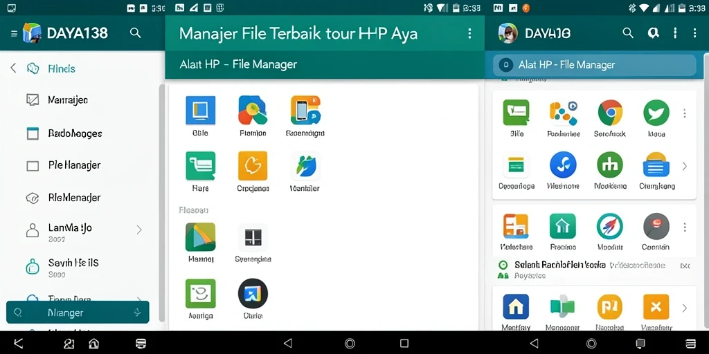 Antarmuka dan fitur utama dari aplikasi File Manager DAYA138.