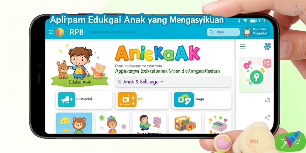 Tampilan antarmuka RP8 yang interaktif dan menarik untuk anak.