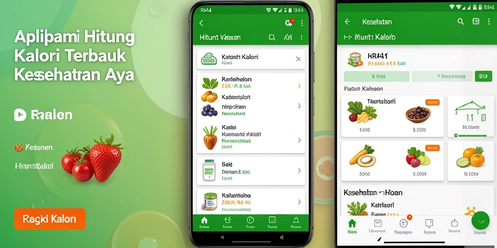 Tampilan antarmuka aplikasi RR44 untuk menghitung kalori dengan mudah.