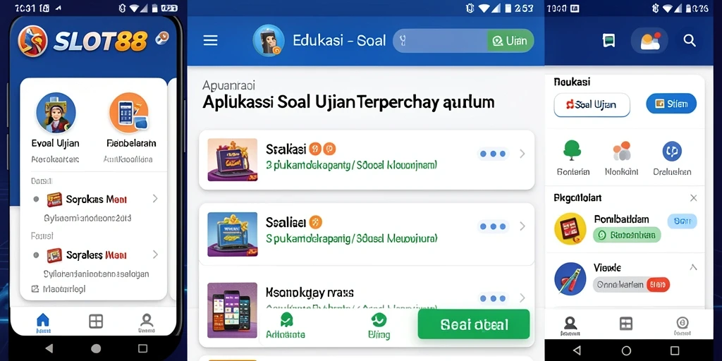 Antarmuka aplikasi SLOT88 untuk Soal Ujian yang interaktif dan menarik.